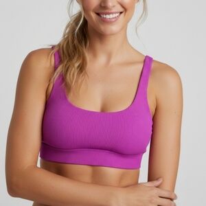 NWT Cyn & Luca Ribbed Scoop Neck Bikini Top - Violet Purple Size S
